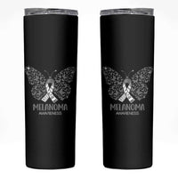 Just Cure It Skinny Tumbler Melanoma Warrior Butterfly Support