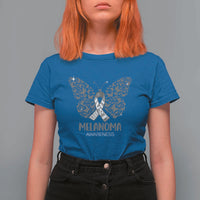 Just Cure It T Shirt For Women Melanoma Warrior Butterfly Support