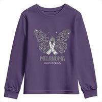 Just Cure It Youth Sweatshirt Melanoma Warrior Butterfly Support