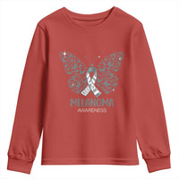 Just Cure It Youth Sweatshirt Melanoma Warrior Butterfly Support