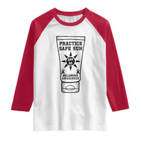 Practice Safe Sun Raglan Shirt Funny Melanoma Skin Cancer Graphic