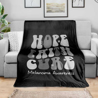 Faith Hope Cure Melanoma Awareness Throw Blanket Skin Cancer Fighter