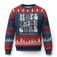 Faith Hope Cure Melanoma Awareness Ugly Christmas Sweater Skin Cancer Fighter
