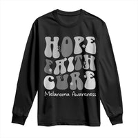 Faith Hope Cure Melanoma Awareness Long Sleeve Shirt Skin Cancer Fighter