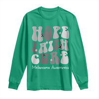 Faith Hope Cure Melanoma Awareness Long Sleeve Shirt Skin Cancer Fighter