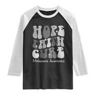 Faith Hope Cure Melanoma Awareness Raglan Shirt Skin Cancer Fighter