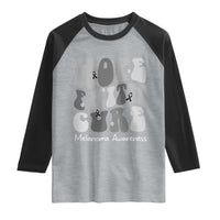 Faith Hope Cure Melanoma Awareness Raglan Shirt Skin Cancer Fighter