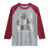 Faith Hope Cure Melanoma Awareness Raglan Shirt Skin Cancer Fighter
