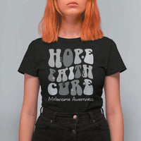 Faith Hope Cure Melanoma Awareness T Shirt For Women Skin Cancer Fighter