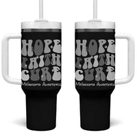 Faith Hope Cure Melanoma Awareness Tumbler With Handle Skin Cancer Fighter