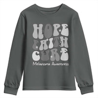 Faith Hope Cure Melanoma Awareness Youth Sweatshirt Skin Cancer Fighter