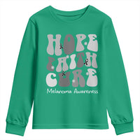 Faith Hope Cure Melanoma Awareness Youth Sweatshirt Skin Cancer Fighter