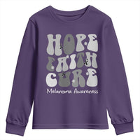 Faith Hope Cure Melanoma Awareness Youth Sweatshirt Skin Cancer Fighter