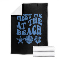 Meet Me At The Beach Throw Blanket Tropical Summer Vacation Graphic