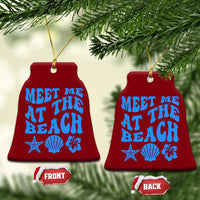 Meet Me At The Beach Ceramic Ornament Tropical Summer Vacation Graphic