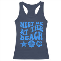 Meet Me At The Beach Racerback Tank Top Tropical Summer Vacation Graphic