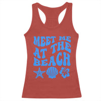 Meet Me At The Beach Racerback Tank Top Tropical Summer Vacation Graphic