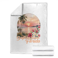Daytona Beach Florida Throw Blanket Tropical Palm Tree Ocean Travel Gift