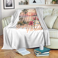 Daytona Beach Florida Throw Blanket Tropical Palm Tree Ocean Travel Gift