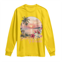 Daytona Beach Florida Long Sleeve Shirt Tropical Palm Tree Ocean Travel Gift
