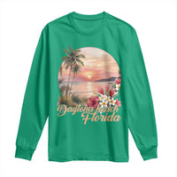 Daytona Beach Florida Long Sleeve Shirt Tropical Palm Tree Ocean Travel Gift