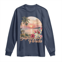 Daytona Beach Florida Long Sleeve Shirt Tropical Palm Tree Ocean Travel Gift