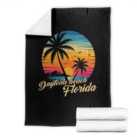 Vintage Daytona Beach Florida Throw Blanket Summer Vacation Graphic