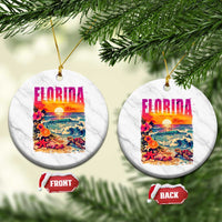 Retro Florida Beach Ceramic Ornament Summer Vacation Gift