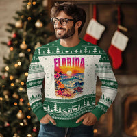 Retro Florida Beach Ugly Christmas Sweater Summer Vacation Gift
