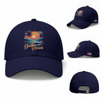 Destin Florida Beach Baseball Cap Retro Sunset Palm Tree Graphic
