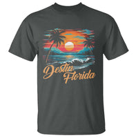 Destin Florida Beach T Shirt Retro Sunset Palm Tree Graphic