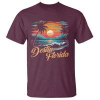 Destin Florida Beach T Shirt Retro Sunset Palm Tree Graphic