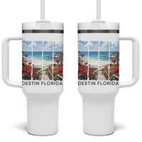 Destin Florida Tumbler With Handle Summer Travel Beach Vacation Gift