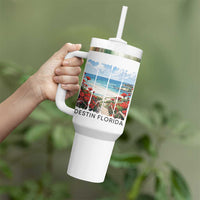 Destin Florida Tumbler With Handle Summer Travel Beach Vacation Gift