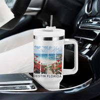 Destin Florida Tumbler With Handle Summer Travel Beach Vacation Gift