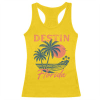 Vintage Destin Florida Beach Racerback Tank Top Sunset Palm Tree Graphic