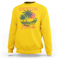 Vintage Destin Florida Beach Sweatshirt Sunset Palm Tree Graphic