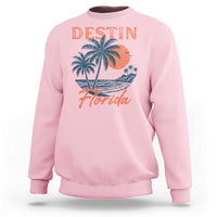 Vintage Destin Florida Beach Sweatshirt Sunset Palm Tree Graphic