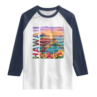 Hawaii Sea Turtle Raglan Shirt Tropical Sunset Island Vacation Gift