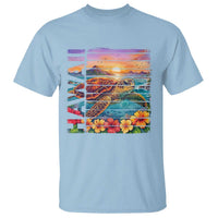 Hawaii Sea Turtle T Shirt Tropical Sunset Island Vacation Gift