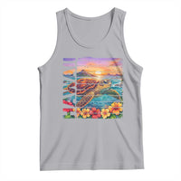 Hawaii Sea Turtle Tank Top Tropical Sunset Island Vacation Gift