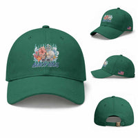 Beach Vibes Baseball Cap Floral Seashell Coastal Vacation Graphic