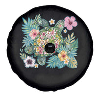 Floral Summer Turtle Spare Tire Cover Preppy Tropical Coastal Beach Graphic