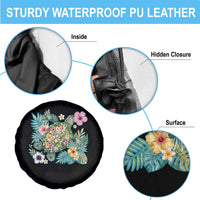 Floral Summer Turtle Spare Tire Cover Preppy Tropical Coastal Beach Graphic