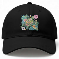 Floral Summer Turtle Baseball Cap Preppy Tropical Coastal Beach Graphic