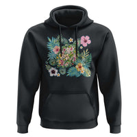 Floral Summer Turtle Hoodie Preppy Tropical Coastal Beach Graphic