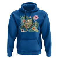 Floral Summer Turtle Hoodie Preppy Tropical Coastal Beach Graphic