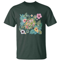 Floral Summer Turtle T Shirt Preppy Tropical Coastal Beach Graphic