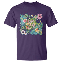 Floral Summer Turtle T Shirt Preppy Tropical Coastal Beach Graphic