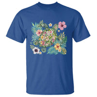 Floral Summer Turtle T Shirt Preppy Tropical Coastal Beach Graphic